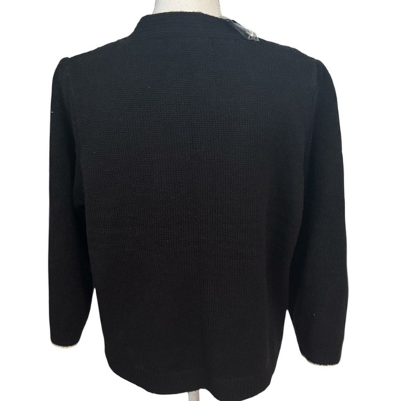 Adrienne Vittadini Eyelash w/Pearl Button Puff Shoulder Elegant Cardigan NWT Med - Picture 7 of 10